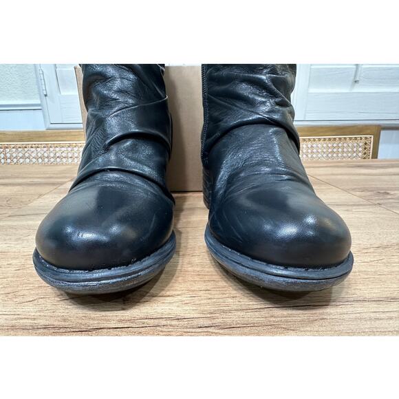 Miz Mooz Gem Dressy Boots Black Ruched Leather Size 6.5/7 US 37 EU NWOB Stylish - Picture 8 of 14
